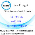 Mar de puerto de Shantou flete a Port Louis